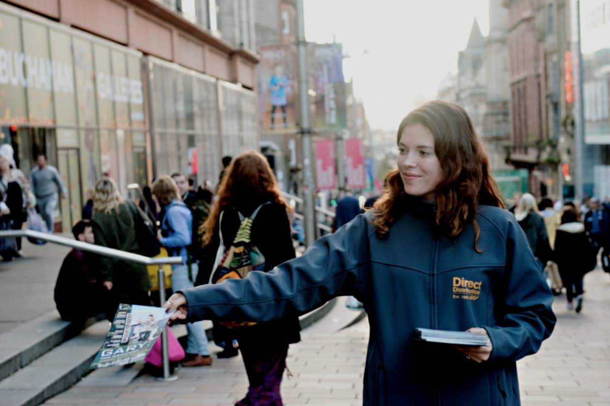 Verteilung von Flugblättern